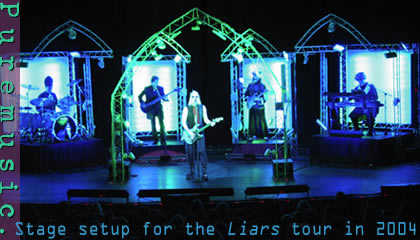 Stage setup for the Liars tour